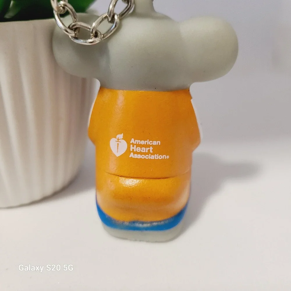 American Heart Association‎ Elephant Keychain Gray Orange Collectible Pre-Owned